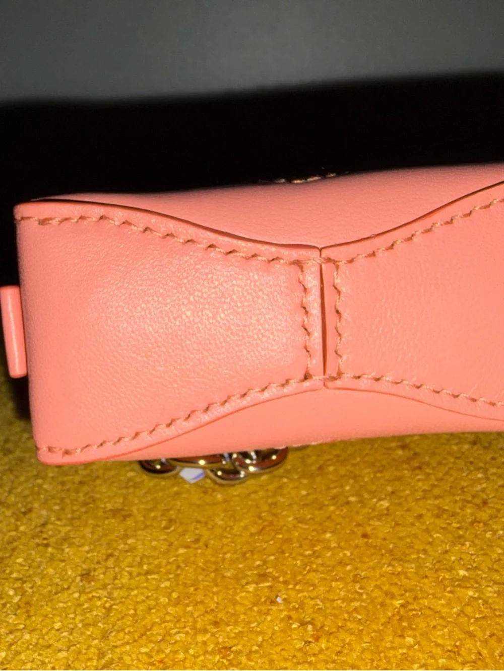 Tiffany & Co. Coral Pink Mini Tote with Silver Chain - Picture 5 of 6